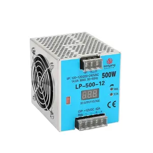 Lp-500-12 Din السكك الحديدية 500w 220v Ac 12v Dc امدادات الطاقة 10 أمبير