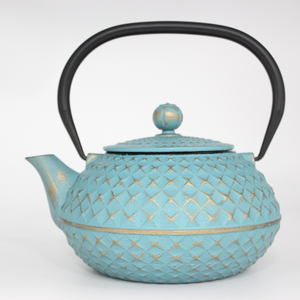 Théière en <span class=keywords><strong>fonte</strong></span> vintage bleu or, prix d'usine exquis, théière à eau bouillante - Product Image 1