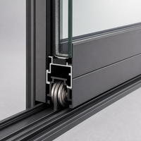 Porte coulissante en aluminium à double vitrage, isolée thermiquement, système de patio extérieur résidentiel, vente en gros
