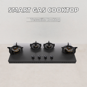 Table <span class=keywords><strong>de</strong></span> <span class=keywords><strong>cuisson</strong></span> à gaz encastrable 4 brûleurs avec allumage électronique, classe A d'efficacité énergétique, alimentée par batterie, portable, en verre - Product Image 2