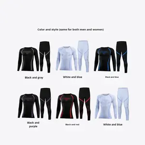 Completo <span class=keywords><strong>Termico</strong></span> Autunno Inverno Senza Cuciture, Pantaloni da Sci Traspiranti ad Asciugatura Rapida, <span class=keywords><strong>Set</strong></span> Sportivo per Ciclismo Uomo <span class=keywords><strong>Donna</strong></span> - Product Image 6