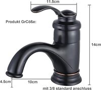 Robinet de salle de bain rétro antique, mitigeur européen chaud/froid pour lavabo, finition bronze, robinet vintage pour toilettes et lavage des mains