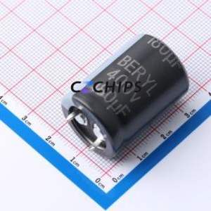 KM400M181SI222*30TA-1A3EL=4.0±0.5t ตัวเก็บประจุแบบอิเล็กโทรไลต์อะลูมิเนียมแบบ Snap-in แบบ Through hole, ขนาด D22xL30 มม. 180uF 20% 400V 22 มม. - Product Image 1