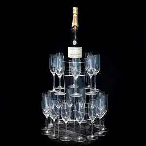 Nouveau présentoir à Champagne en acrylique transparent, support de Table, centre de Table, porte-lunettes mural à Champagne pour fournitures de mariage