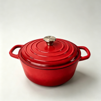 Ensemble de 3 casseroles en fonte émaillée, compatibles four, avec faitout et poêle, pour cuisinières à induction et à gaz