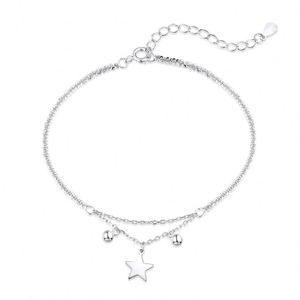 Dylam Wholesale Trendy Korea Style 925 Silver Sterling Star Beaded Gold Round <b>Beads</b> <b>Charm</b> <b>Bracelet</b> for Women Girls Handmade - Product Image 1