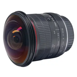 Atacado lente canon d5600-Meike lente de câmera de olho de peixe, 8mm f/3.5 grande angular para câmera canon nikon d3400 d5500 d5600 d7000 dslr, câmeras de armação APS-C completa