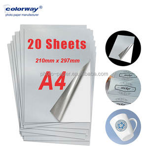 Papel Adhesivo Vinílico Plateado Mate Premium Colorway, Impermeable, Imprimible para <span class=keywords><strong>Impresora</strong></span> de Inyección de Tinta, para Computadora, Cámara, Teléfono, PET - Product Image 6