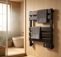 Chauffe-serviettes électrique 220V avec prise EU, ventilateur à chauffage rapide, thermostat réglable, protection contre la surchauffe et conception étanche