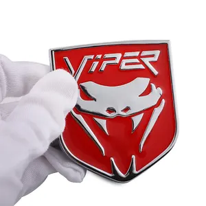 VIPER 코브라 뱀 자동차 펜더 사이드 배지 엠블럼 데칼 자동차 그릴 스티커 자동차 액세서리 용 3D 금속 스티커