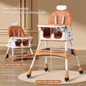 <span class=keywords><strong>Silla</strong></span> de Comer Ligera para Bebé con <span class=keywords><strong>Ruedas</strong></span> Universales, <span class=keywords><strong>Silla</strong></span> Alta Plegable y Cómoda para Bebé, Columpio Mecedor 2023 - Product Image 3