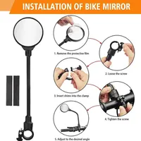 360. Espejo Retrovisor Ajustable con Cuello de Cisne Flexible para Manillares de 22-32 mm, Universal para Bicicleta, Scooter y Motocicleta