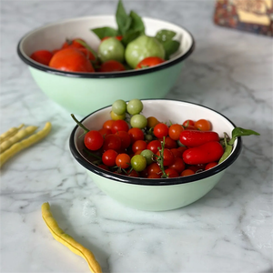 Prix bon marché Cadeaux promotionnels Logo personnalisé Vaisselle en émail écologique durable Bol de service nidification en émail blanc pour bonbons, fruits et céréales - Product Image 2