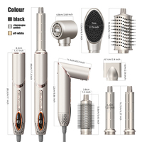 Brosse Sèche-Cheveux 7-en-1 Ionique Haute Vitesse, Sèche-Cheveux, Brosse Chauffante, Outils de Coiffure, Fer à Boucler Automatique
