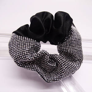 Serre-tête en tissu uni fait main à la mode avec cordon à cheveux en strass pour femme - Product Image 4