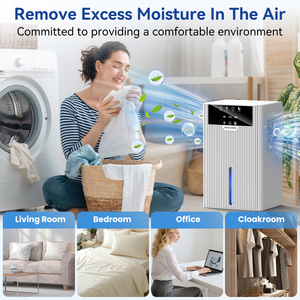 Deshumidificador de aire portátil para el hogar y RV de 2.2L, función de apagado automático, pantalla <span class=keywords><strong>LED</strong></span>, Control electrónico hecho de plástico - Product Image 6