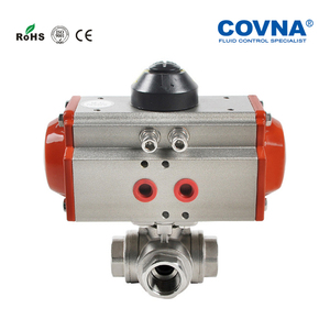 ระบบให้น้ำแบบหยด COVNA B2Bclearance Sale พร้อมวาล์วบอลนิวเมติกสแตนเลส 304 วาล์วนิวเมติกแรงดันสูงแบบพอร์ต T - Product Image 4