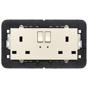2 <b>Sockets</b> 2P+T 13A English Int Indicator <b>Light</b> Hemp - Product Image 1