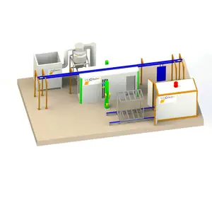 Línea de recubrimiento en polvo electrostático de perfiles semiautomáticos económicos