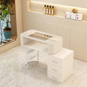 Table à ongles blanche en vente flash pour salon de beauté, équipement de beauté durable, table de manucure - Product Image 2