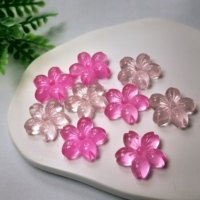 Cabochons plats en résine de fleurs de cerisier roses de 19 mm pour la fabrication de bijoux, l'artisanat DIY, le slime, les accessoires kawaii