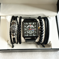 Set Cadeau De Luxe 2026 Montres Bracelet En Cuir Décontractées Pour Homme Avec Bracelets Breloques Parfaits