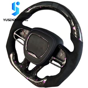 Volante Deportivo de Fibra de Carbono Forjado Real con LED para Dodge Charger Sxt SRT <span class=keywords><strong>Rt</strong></span> Challenger Scat Pack Durango Ram 1500 Charger Hellcat - Product Image 4