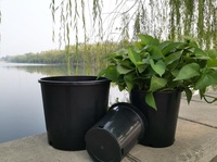 Pot de fleurs rond en PP noir 2026, très vendu, pour pépinière et jardin, pots de fleurs de plusieurs tailles, écologiques, avec revêtement époxy, modernes et élégants, pour utilisation au sol