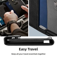 Porte-passeport personnalisé avec logo, étui pour cartes de documents, blocage RFID, portefeuille multifonctionnel pour passeport, porte-billets de voyage internationaux