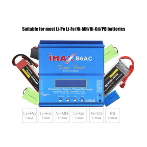 Cargador IMAX B6AC 80W Azul, Cargador Doble de Potencia Profesional, Descargador de Equilibrio 0.1-6.0A para Baterías Li-ion/Nimh/Nicd 2-6S RC Lipo, 10W Máx. - Product Image 3