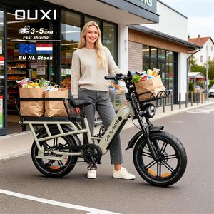 OUXI Q10 <span class=keywords><strong>Bici</strong></span> <span class=keywords><strong>Elettrica</strong></span> Cargo Multifunzionale <span class=keywords><strong>con</strong></span> Pneumatici Larghi, 20 Pollici, <span class=keywords><strong>con</strong></span> Schienale Posteriore, Cesto Grande e Freni Idraulici - Product Image 1