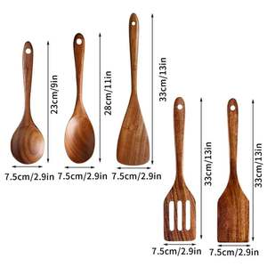 Espátula de madera de la mejor calidad, cuchara de cocina de madera natural, herramienta resistente al calor para cocinar y servir, disponible para la venta. - Product Image 5
