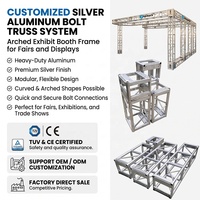 Sistema de Estructura de Aluminio Plateado Personalizado para Stands de Exhibición, Resistente y Curvo, para Ferias Comerciales