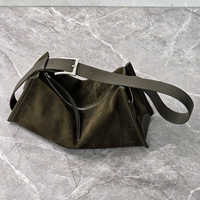 Tas Tote Kulit Asli Vintage Korea Grosir Dengan Tali Selempang Yang Dapat Disesuaikan, Tas Santai Wanita Untuk Belanja dan Bepergian