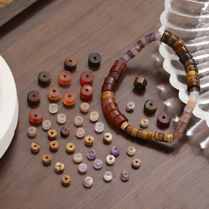 Perles rondes en pierre naturelle de couleurs mélangées, pour la création de bijoux DIY, bracelets et colliers - Product Image 1