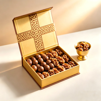 Boîte cadeau rigide de luxe en papier, emballage personnalisé imprimé avec plateau intérieur pour chocolats, bonbons, desserts et aliments de marque