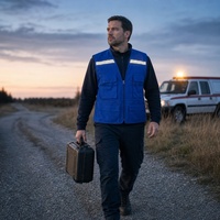 Gilet de sécurité réfléchissant haute visibilité en coton de haute qualité, multi-poches, avec fermeture éclair, pour la construction, la sécurité routière nocturne et le cyclisme