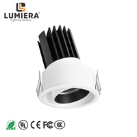 Lumiera 8W 18W 28W Spot LED d'intérieur anti-éblouissement en aluminium pour hôtel, encastré au plafond, moderne, découpe 60/75/95mm, 4100K, 110V