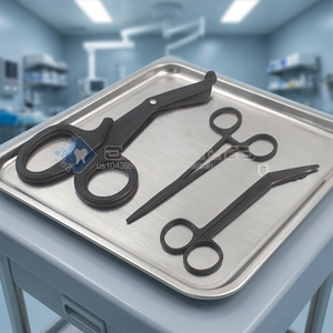 Ensemble professionnel de ciseaux Lister et hémostatiques en acier inoxydable de qualité supérieure, 3 ciseaux manuels noirs revêtus, certifiés CE Odontomed - Product Image 2