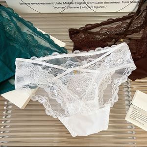 Braguitas de bikini de encaje para mujer, sexy, con diseño floral, tejidas, con lazo bonito en la espalda, calados, de talle bajo - Product Image 4