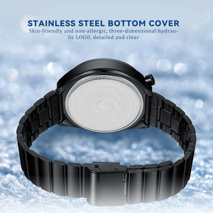 Sang trọng thạch anh đắt tiền của người đàn ông đồng hồ thép không gỉ ban nhạc hợp kim trường hợp sáng con trỏ quay số chữ số La Mã hiển thị 24mm chiều rộng - Product Image 6