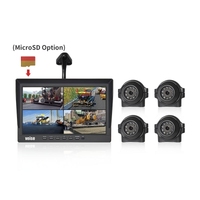 Moniteur de voiture 10,1 pouces, système de caméra de camion 4 canaux 1080P AHD avec fonction DVR