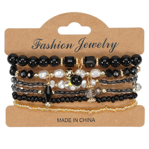 Fashion Beaded <b>Bracelets</b> <b>Set</b> 6Pcs Women's Imitation Pearl Crystal Rhinestone Boho Gift Jewelry 2026 Made in China - Product Image 5