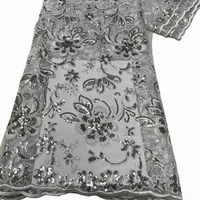 Tissu en dentelle 100 % polyester écologique entièrement pailleté, largeur 130 cm, style africain de luxe, vente en gros d'usine