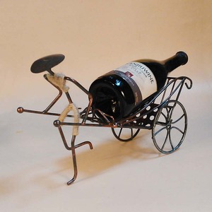 Porte-<span class=keywords><strong>bouteille</strong></span> en métal simple, support de vin, modèle créatif en fer, rickshake - Product Image 1