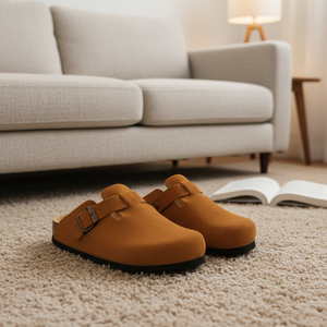 <span class=keywords><strong>Zuecos</strong></span> de Corcho de Cuero Genuino para <span class=keywords><strong>Mujer</strong></span> con Diseño de Logotipo Personalizado de Alta Calidad, Sandalias Planas Tipo Mule con Punta Semicerrada, Antideslizantes y Transpirables - Product Image 2