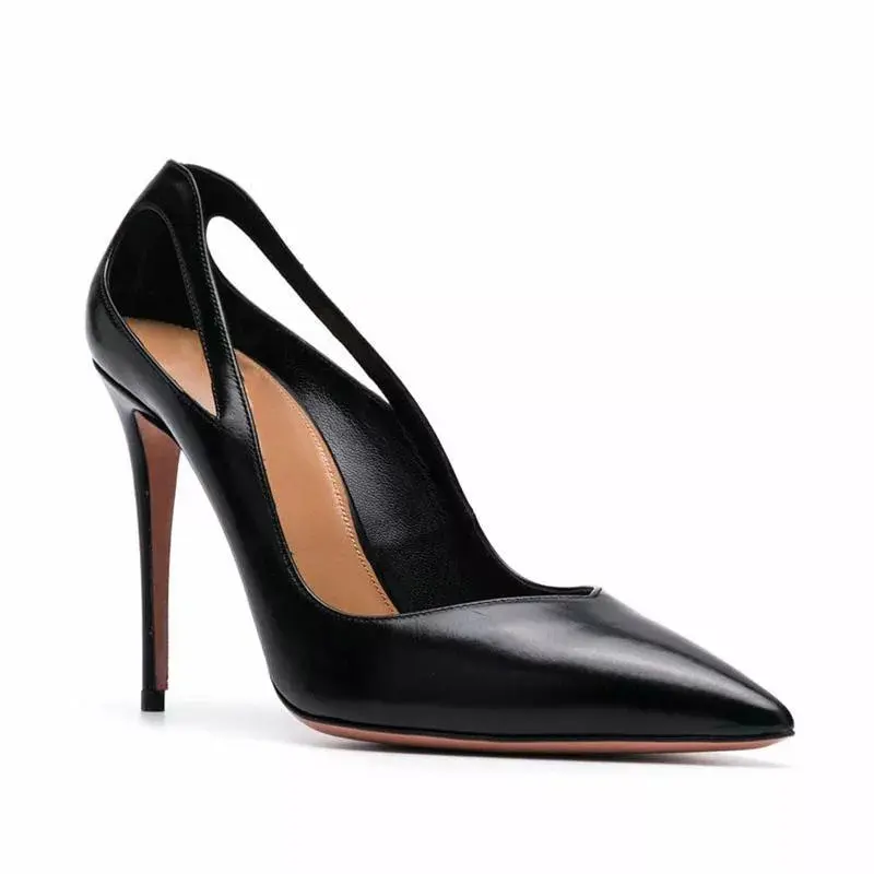 XINZI RAIN Modern Ladies Wedding Heel Shoes Luxury Point Toe Hollow Out Stiletto Women Open High Heels