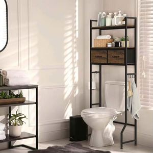 Space-Saving Bathroom Storage Bathroom Furniture Rack Modern Bathroom Storage Space-Saving Bathroom Storage <b>Solid</b> <b>Wood</b> - Product Image 4