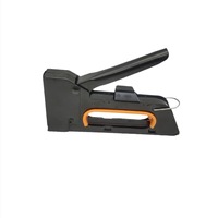 Einzelner schwarzer kleiner Griff, anpassbar, Direktversand ab Werk, Modell Ch6.0, 8mm Nagellänge, Drucklufttacker, Schwarz-Silber, zweifarbig