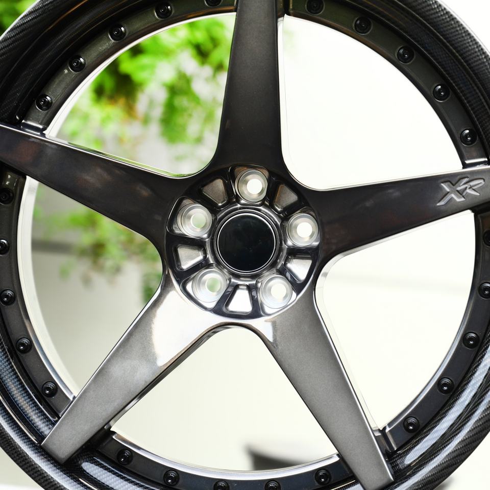 Carbon Fiber Wrapped 2-piece 5 Spoke Deep Dish Concave 18 19 20 Inch ...